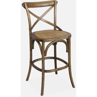 Sweeek Sweeek - Sillas de bar bistró vintage madera, Belleville, Marrón, 46x48x105 cm