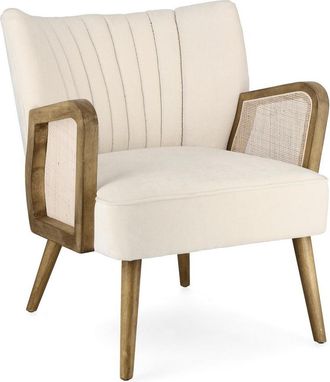 BIZZOTTO Retro Design Sessel Virna, Elfenbein