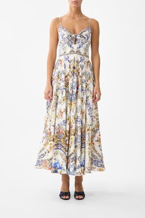 Camilla Long Dress With Tie Front in The Pottery Parlour at Nordstrom, Size Xx-Large Au