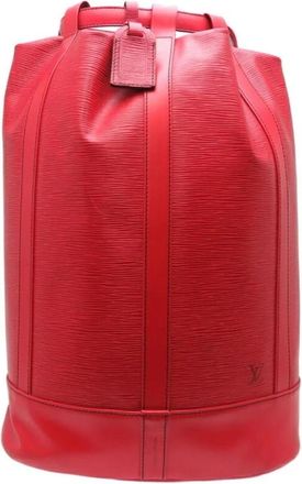 Louis Vuitton Pre-owned Bucket Bags, female, Red, Size: ONE SIZE Pre-owned Textured Leather Handle Bag Carry-On Travel Bag Casual Stylish Shoulder Bag