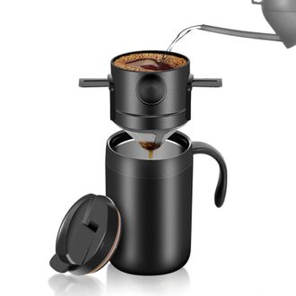 OEM Juego De Cafetera/filtro Para Camping, Cafetera Port&aacute;til De Acero Inoxidable, Juego De Tazas De Caf&eacute; Isot&eacute;rmicas Para El Hogar, Duradero, Elegante Y E