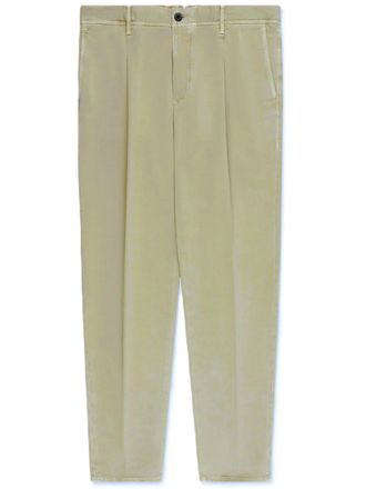 Incotex Beige Straight-Leg Button Waistband Trousers