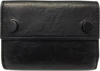 Louis Vuitton Pre-owned Wallets, male, Black, Size: ONE SIZE Pre-owned Monogram Shadow Wallet (tri-fold)