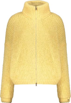 Herno Mohair Rits Cardigan - Dames - Vesten - Geel - M - Wol - Truien & Vesten