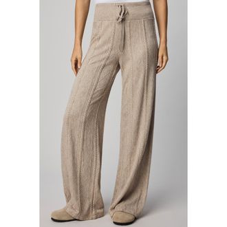 Splendid Cable Drawstring Wide Leg Pants in Cappuccino Heather Beige at Nordstrom, Size X-Small
