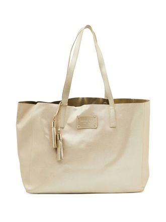 Michael Kors tassel-detail tote bag - women - Polyurethane/Polyurethane - One Size - Gold