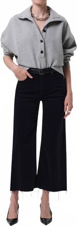 Citizens Of Humanity Lyra Wide Leg Crop Corduroy Jeans In Navy