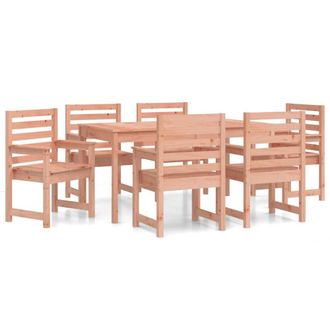 Berkfield Home 7 Piece Garden Dining Set Solid Wood Douglas in Light Tan