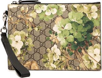 Gucci 2000-2015 GG Supreme Blooms clutch bag - Bruin