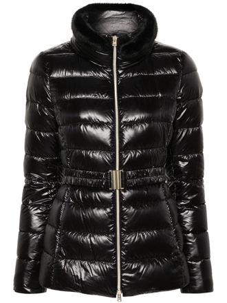 Herno belted high-neck down jacket - Black
