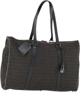 Fendi Pre-owned Weekend Bags, female, Black, Size: ONE SIZE Pre-owned Canvas Weekend Bag