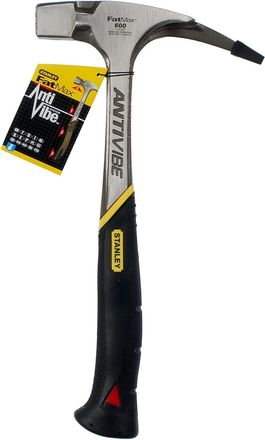 Stanley Fatmax Martillo Latthammer Antivibe, Extractor De Clavos De Carpintero, Acero Forjado, Sistema Antivibraci&oacute;n, Mango Dynagrip, Cabeza De Golpeo Cuadrad