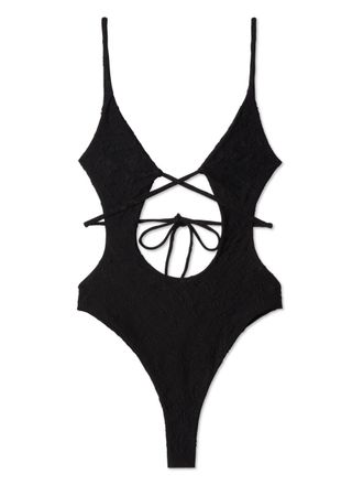 Off-white Tattoo jacquard swimsuit - Black