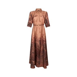 Liu Jo Chemisier Dress - Dames - Maxi kleedjes - Bruin - L - Kleedjes