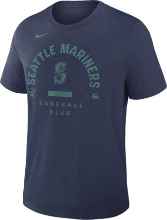 Nike Seattle Mariners Authentic Collection Early Work Nike Mens Dri-FIT MLB T-Shirt in Blue | 034J44BMVR-HXK