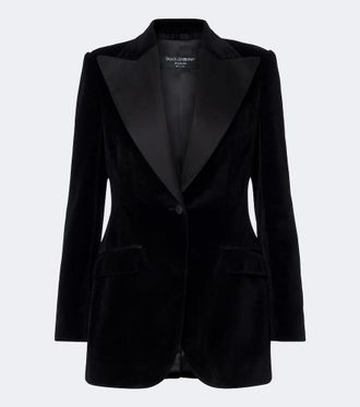 Dolce & Gabbana Cotton and silk-blend velvet tuxedo jacket