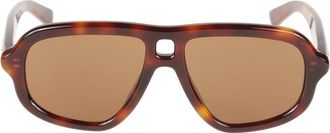 Bottega Veneta Soft Square Zonnebril - Dames - Zonnebrillen - Bruin - 53 MM - Accessoires