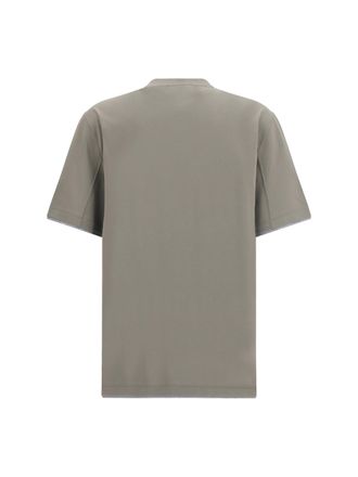 Brunello Cucinelli Mens Cotton T-Shirt Military Green T-Shirts And Polos