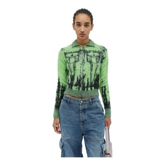 Diesel M-Taphos Fuzzy Jumper - female - Diesel - Cardigans - Green - S - Knitwear
