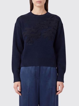 Erdem Maglia girocollo in pura lana merino extrafine con motivo floreale