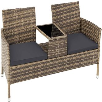 TecTake Garden Bench Narbonne in Dark Grey | Size: 2 Seater