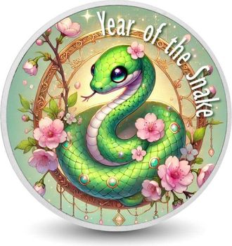 OEM Moneda De Plata De 1 Oz a&ntilde;o De La Serpiente - Gracia Floreciente