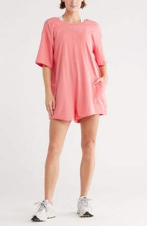 Free People FP Movement Hot Shot Tee Romper in Hibiscus at Nordstrom Rack, Size X-Small