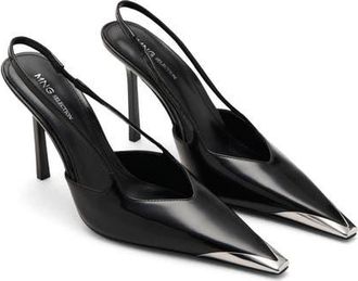 Mango x Kaia Gerber Slingback Pump in Black at Nordstrom, Size 9.5Us