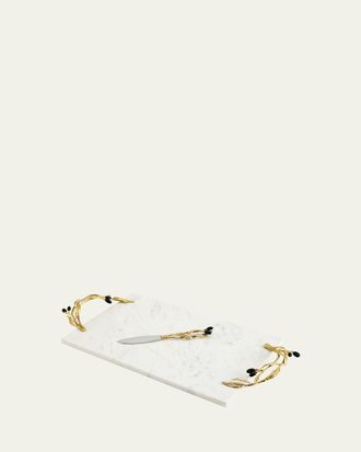 Michael Aram Olive Branch Cheese Board with Knife
