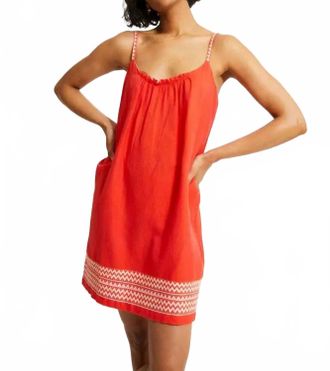 Lemlem Zina Swing Mini Dress In Tenesa Red