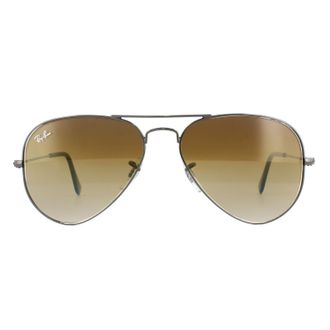 Ray-Ban Aviator Gunmetal Brown Gradient Sunglasses in Grey
