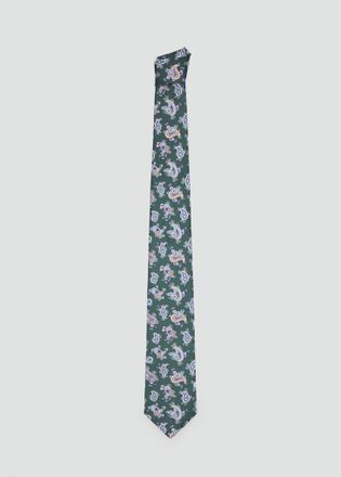 Mango Cravatta 100% seta stampa paisley verde - Uomo - Taglia unica - MANGO MAN