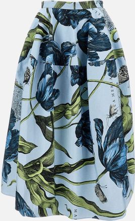 Erdem Blue Floral Skirt