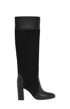 Gianvito Rossi Sheffield Boots in Black Calf And Fabric at Nordstrom, Size 41.5