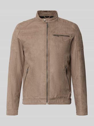 Jack & Jones Jacke in Leder-Optik Modell JEROCKY in Taupe, Gr&ouml;&szlig;e XXL