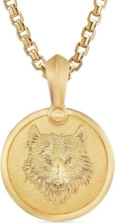 David Yurman Pendente Petrvs Wolf in oro giallo 18kt (30,6mm)