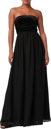 Lulus Womens Briar Velvet Strapless Dress In Black