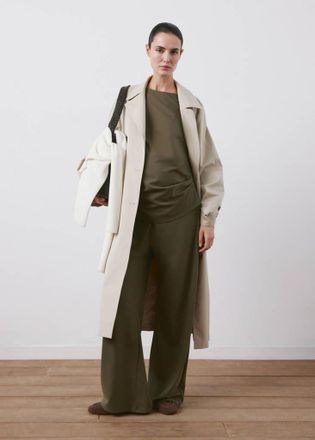 Mango Maglietta increspature premaman kaki - Donna - S - MANGO