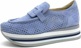 Softwaves Womens Cher Platform Shoes In Sky Suede