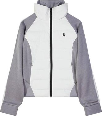 Patrizia Pepe Korte Donsjas - Dames - Vesten met rits - Grijs - M - Hoodies & sweatvesten