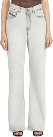 Diesel Regular Jeans High Waist 1971 D-Sent, Light grey, Button fly