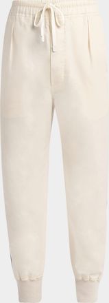 Tom Ford Mens Cotton and Silk Twill Side-Stripe Jogger Pants