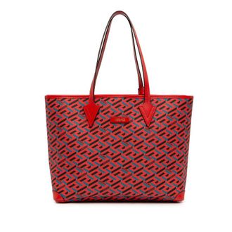 Versace Pre-owned Versace Coated Canvas La Greca Tote Ladies 04B83A5A986A80