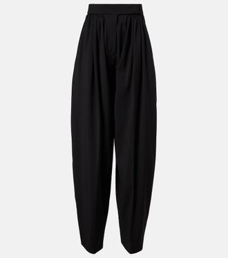 Sportmax Virgin wool pleated balloon pants