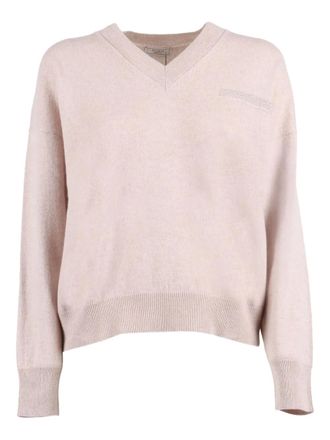 PESERICO V-neck sweater - women - Virgin Wool/Silk/Cashmere - 42 - Pink