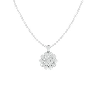 Diamond2Deal 14k White Gold 0.36 Ct Round Lab Grown Diamond Pendant Necklace 16 VS1, E-F