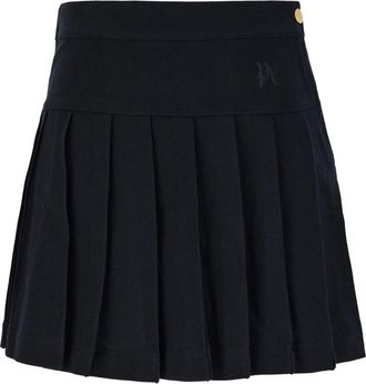 Palm Angels Monogram-Embroidered Mini Skirt - Dames - Korte rokken - Zwart - M - Katoen - Rokken