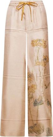 Pierre-Louis Mascia Aloe Wide-Leg Broeken - Dames - Wijde Broeken - Roze - S - Broeken