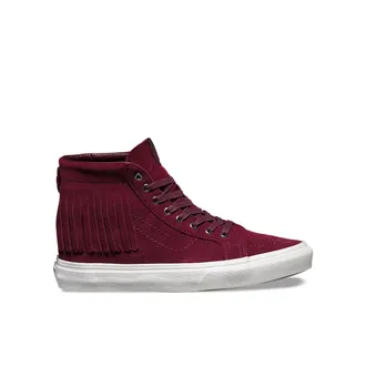 Vans SK8-Hi MOC Lace-Up Red Suede Leather Womens Plimsolls 315JU1 Leather (archived) - Size UK 4.5