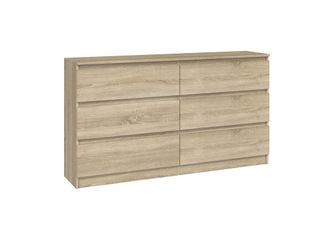 Hucoco Aster - C&oacute;moda De Estilo Moderno Para Sal&oacute;n / Dormitorio - 138x40x75cm - 6 Cajones - Mueble De Almacenamiento
